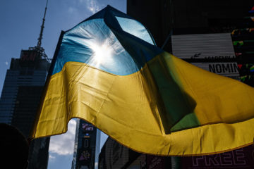 Drapeau ukrainien soleil